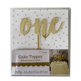 Cake Topper Acrylic - One - Gold