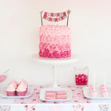 Cake Topper - Happy Birthday Bunting - Pink