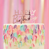 Cake Topper Acrylic - Happy Birthday - Pink