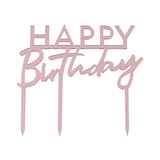 Cake Topper Acrylic - Happy Birthday - Pink