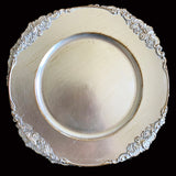 Charger Plates x 12 - Silver Vintage theme - 36cmD