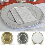 Charger Plates x 12 - Silver Vintage theme - 36cmD