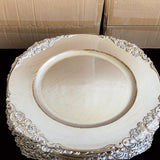 Charger Plates x 12 - Silver Vintage theme - 36cmD