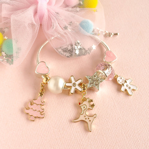 Pink Christmas - Children's Charm Bracelet