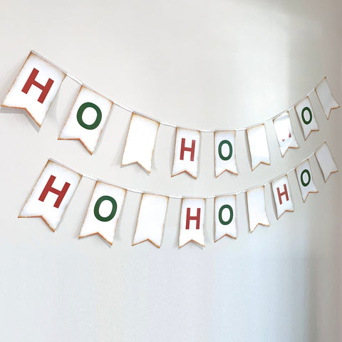 HO HO HO - Christmas Banner - Brown