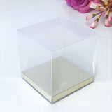 Clear Cupcake Box - Gold Base x 4 - 9cm