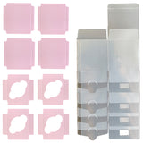 Clear Box - Pink Base x 4 - 9cm