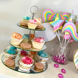 Cupcake Stand - 3 Tier Mirror - 34cmH