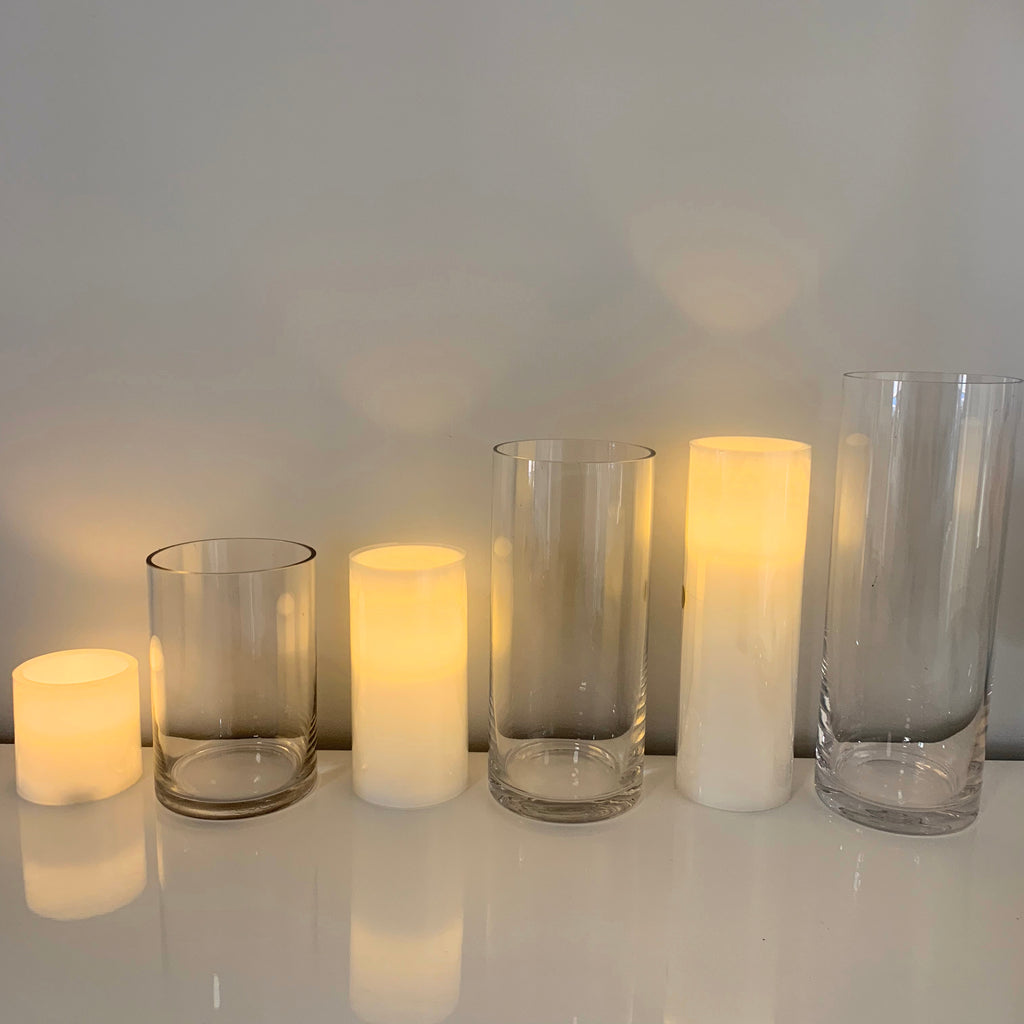 Glass Cylinder Vases Set of 3 Party Plaza Event Supplies