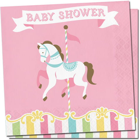 Carousel "Baby Shower" Paper Napkins x 16 - 33cm