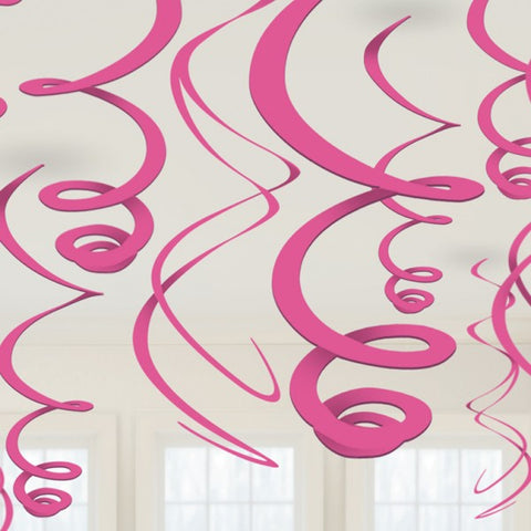 Hanging Swirls - 12 Pack - Pink