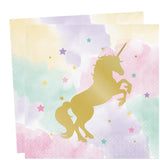 Unicorn Party Deluxe Gold Foil Tableware Pack - 8 x Guests