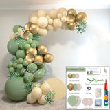 Balloon Garland Arch DIY Kit - Large - 104 Pieces 3.8m - Green Eucalyptus, Gold & Sand