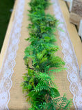 Table Runner - Hessian & White Lace - 2m