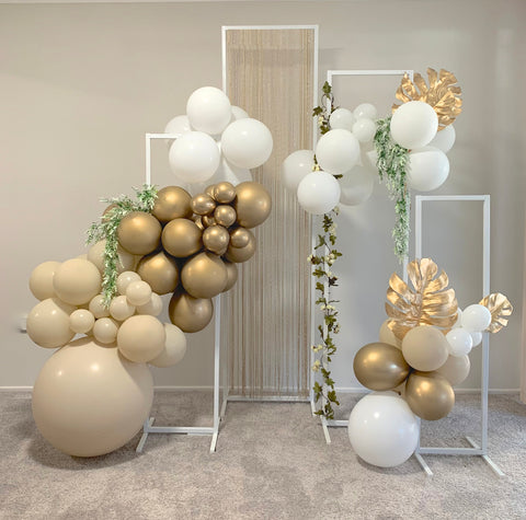 Balloon Garland DIY Kit - Medium - White, Sand & Gold - 64 x Pieces