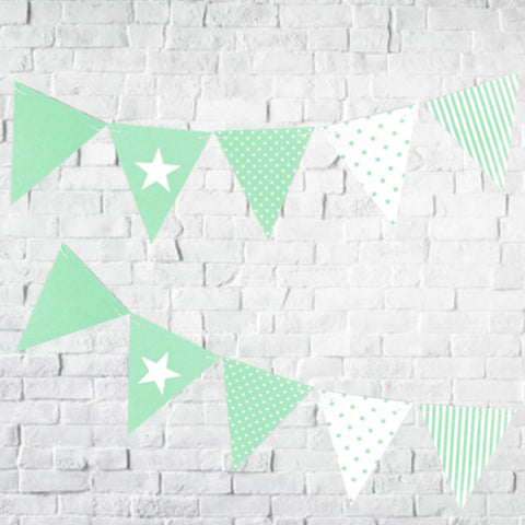 Party Flag Banner Kit - 50 x Green Flags - 8.5m