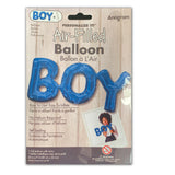 Foil Balloon BOY - DIY Inflation & Self Sealing - 50cm