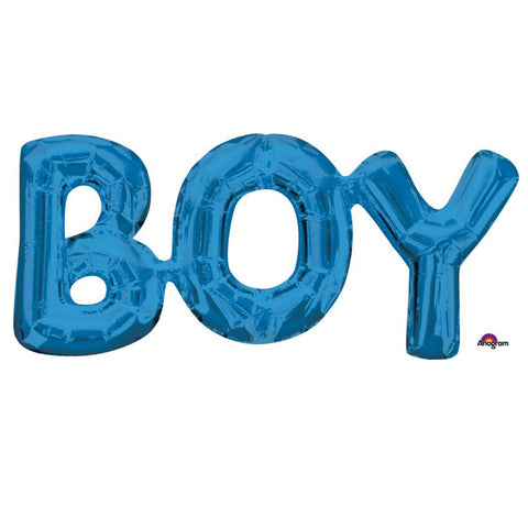 Foil Balloon "BOY" - DIY Inflation & Self Sealing - 50cm