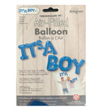Foil Balloon "It's a Boy" - DIY Inflation & Self Sealing - 55cm