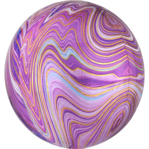 Foil Balloon - Purple Orbz Marblez - 38cm