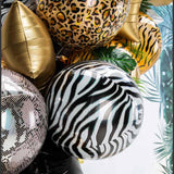 Foil Balloon - Orbz Zebra - 38cm Air Inflate - Self Sealing