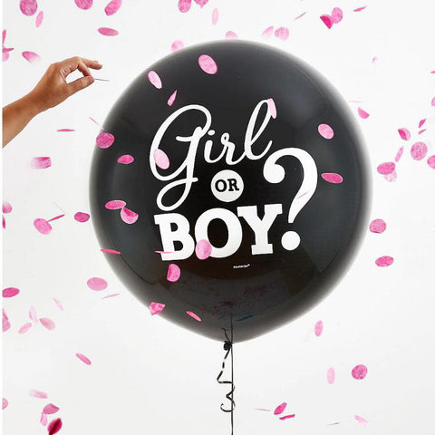 Gender Reveal Girl - Confetti Pop Balloons - Pink - 60cm