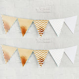 Party Flag Banner Kit - Metallic Gold - 20 x Flags
