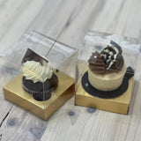 Clear Cupcake Box - Gold Base x 4 - 9cm