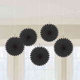 Hanging Mini Fans 15cmD - 5 Pack - Black