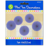Hanging Mini Fans 15cmD - 5 Pack - Royal Blue
