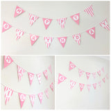 Pink Happy Birthday Banner bunting Party Plaza 