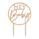 "Hey Baby" - Wooden Cake topper