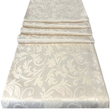 Jacquard Table Runner - Scroll Pattern - Champagne 240cm