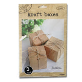 Kraft Cube Favour Box - 3 Pack - 7.5cm