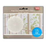 Hanging Mini Fans 15cmD - 5 Pack - White
