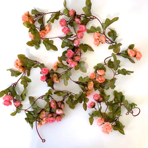 Mini Rose Garland - 230cm - Pink & Peach