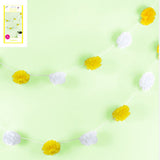 Pom Pom Tissue Garland - 3m - Yellow & White