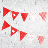 Party Flag Banner Kit - 50 x Red Flags - 8.5m