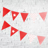 Party Flag Banner Kit - 50 x Red Flags - 8.5m