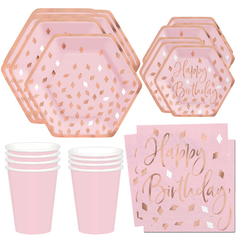 rose gold party tableware 