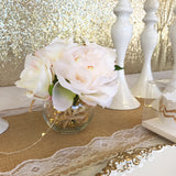 Table Runner - Hessian & White Lace - 2m