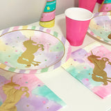 Unicorn Napkins x 16 - Deluxe Gold Foil Stamp