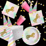 Unicorn Napkins x 16 - Deluxe Gold Foil Stamp