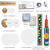 Balloon Garland DIY Kit - Large - White & Gold - 3.8m